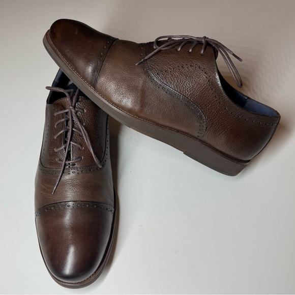 Zara Men’s Classic Brown Oxford Leather Dress Shoes Size- 13 - Picture 5 of 10